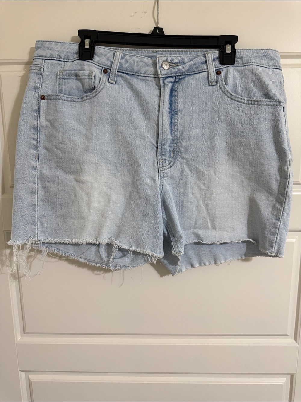 Old Navy Light Blue Denim Cutoff Shorts with Frayed Hemline
